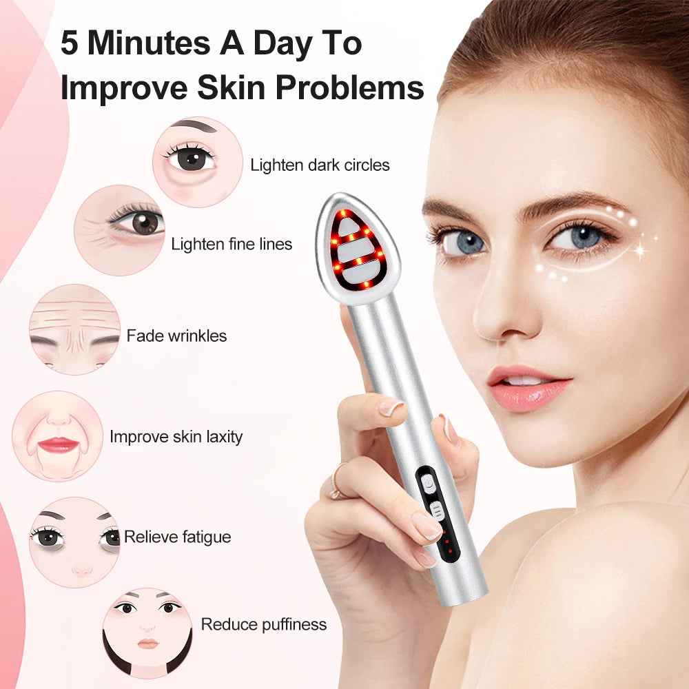 7 Color Eye Beauty Device Eye Micro-Current Lifting Firming Massager anti Aging Skin Tighten Hot Compress Remove Dark Circles