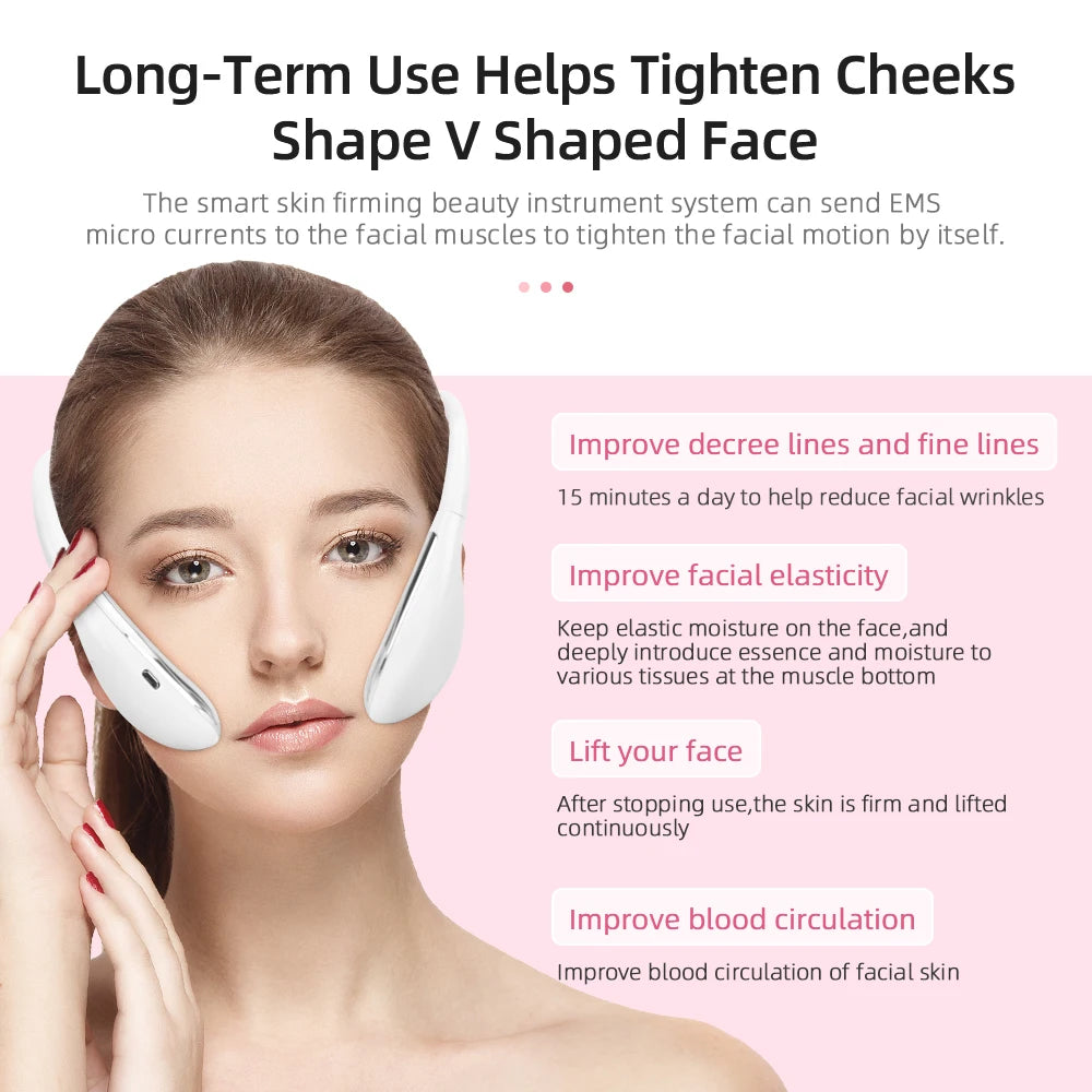 EMS V-Face Massager for Face Lifting Machine Face Chin Lift Massager Face Slimming Exerciser Skin Tighten anti Wrinkle Skin Care