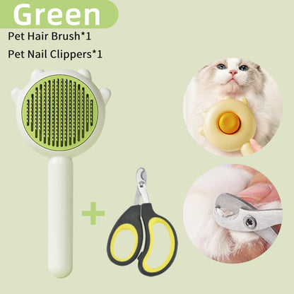 Pet Grooming Needle Brush Magic Massage Comb Hair Remover Pets General Supplies with Pet Nail Clippers for Cat Dog Cleaning Care