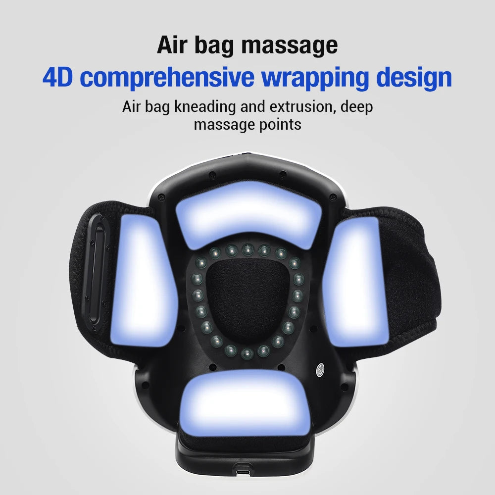 Knee Pad Portable Massager Electric Heating Vibrating Hot Compress Airbag Red Light Therapy Household Joint Care USB Charging