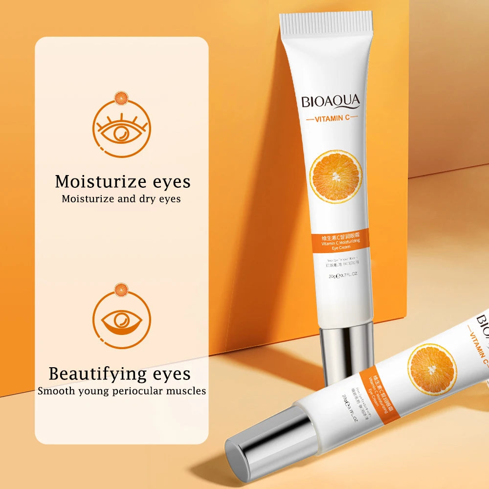 BIOAQUA Vitamin C Eye Cream under Eye Dark Circle Remover Moisturizes Brightening Eyes Contour Anti-Wrinkle anti Aging Skin Care