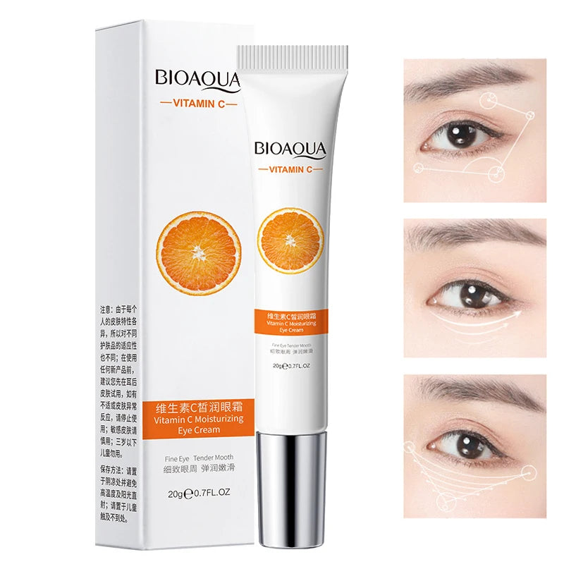 BIOAQUA Vitamin C Eye Cream under Eye Dark Circle Remover Moisturizes Brightening Eyes Contour Anti-Wrinkle anti Aging Skin Care